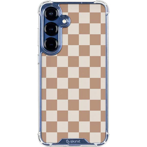 Neutral Checkered Galaxy S25 Clear Case